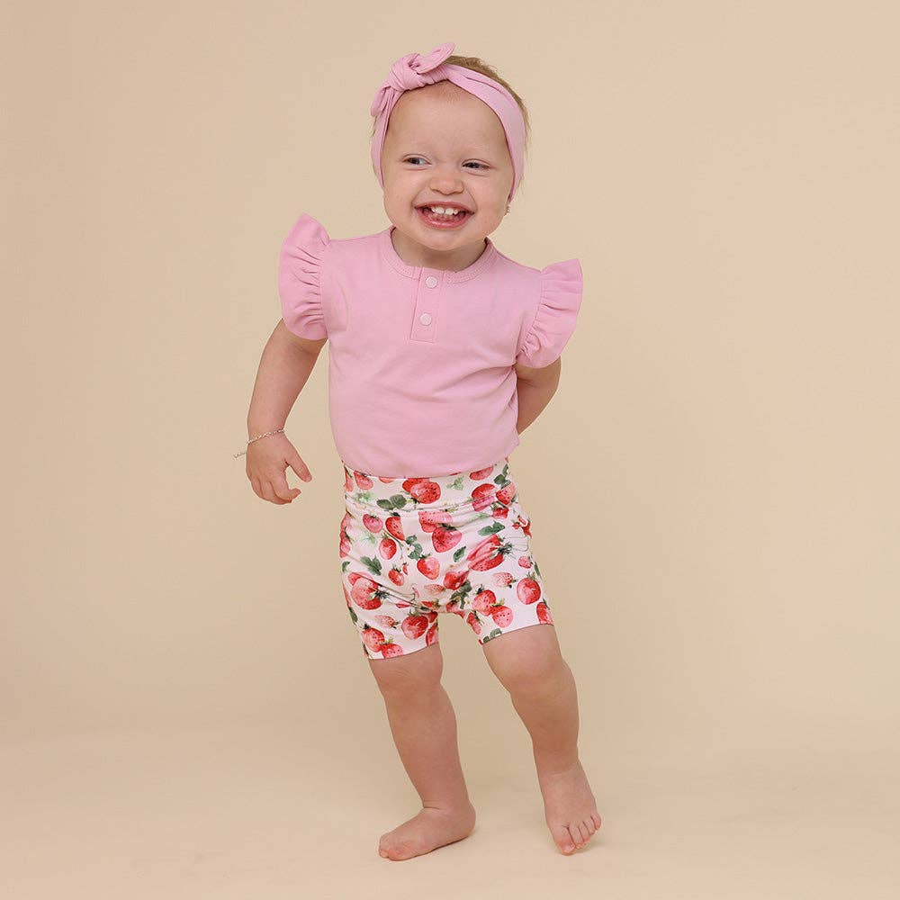 Snuggle Hunny - Wholesale Shorts – Baby - Strawberry Organic Bike Shorts0