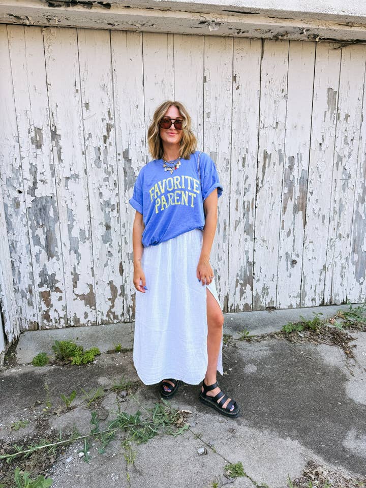 ETTA & EAST - Wholesale T-Shirt (Graphic) - Women's - favorite parent graphic tee - blue/ yellow3