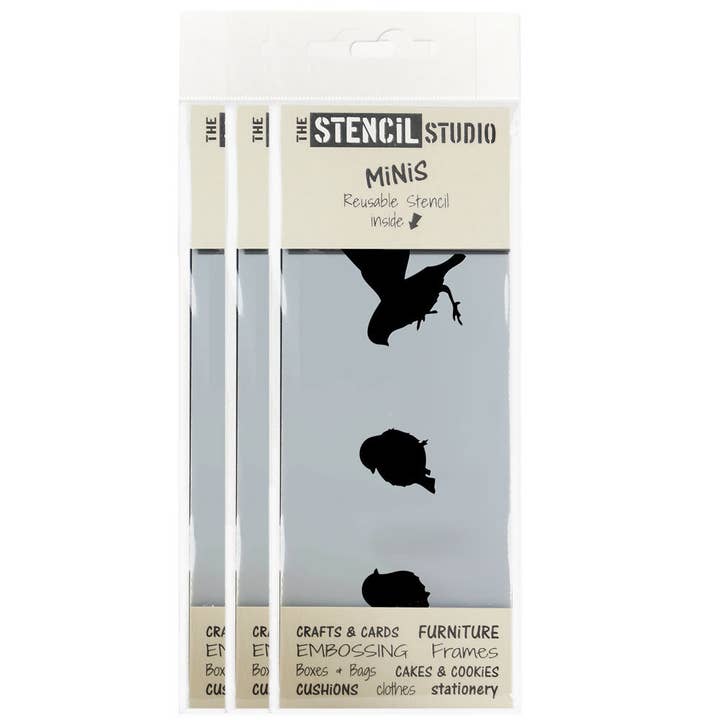 Stencil MiniS - Mussen Vogelstencil voor wholesale door The Stencil Studio