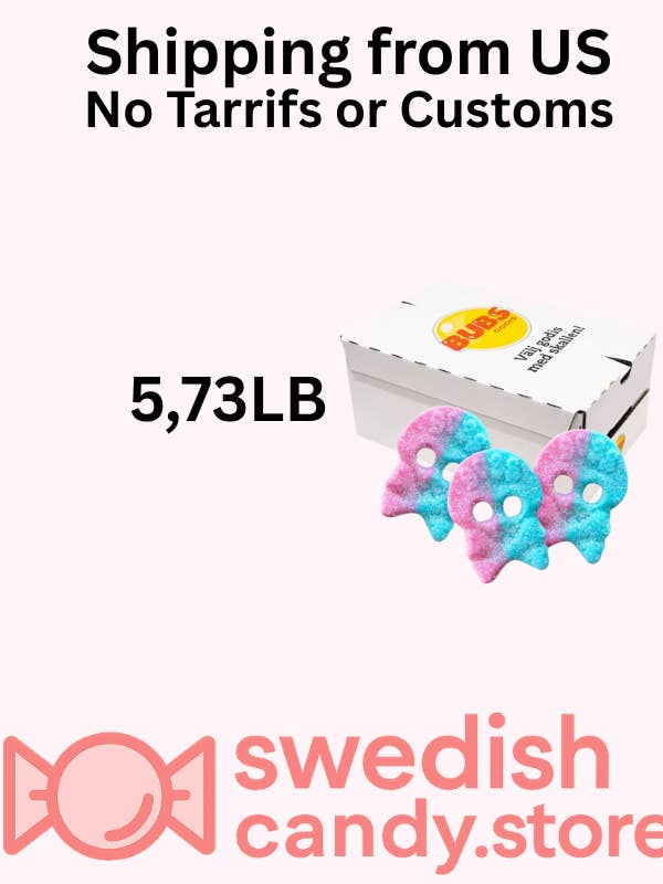 BUBS Bubbelgum Skulls 2,6kg/5,73LB Doces Suecos por atacado de Swedishcandy.store US