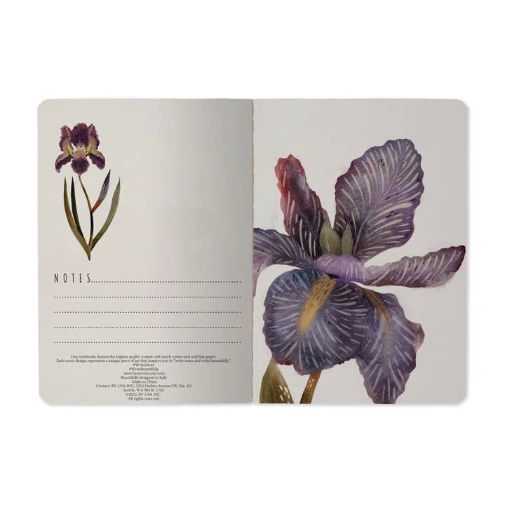 BV by Bruno Visconti - Wholesale Notebook - A6 Passport Notebook - Irises 1