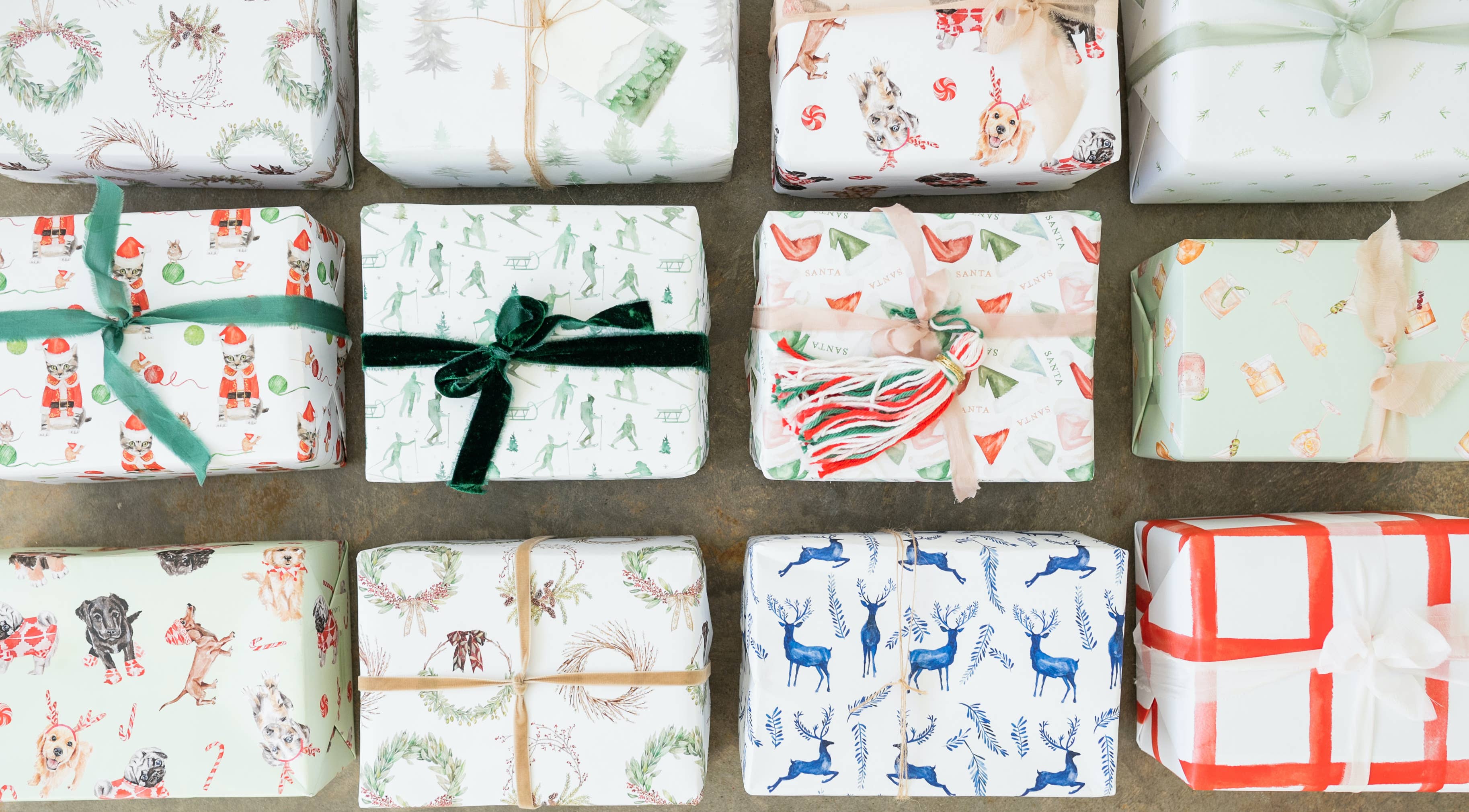 Lana's Shop - Wholesale Wrapping Paper Roll - Holiday Wreath Gift Wrap Roll10