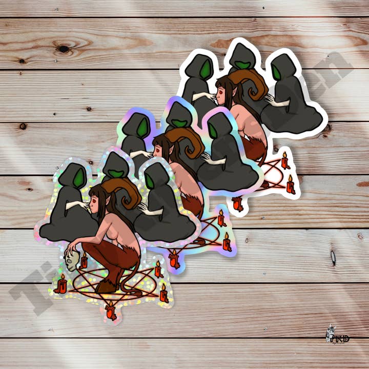 Pegatina de vinilo satánica de invocación de demonios para venta al por mayor de TinyKittensDen