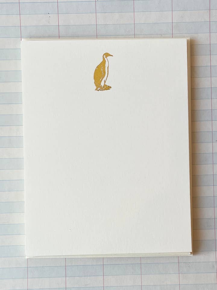 Penguin Foil Pressed Stationery for wholesale by Parcel