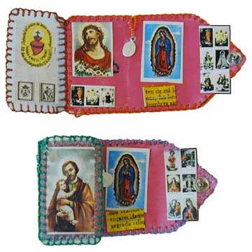 Tesoros Trading Company - Wholesale Amulet - Mexican Saint's Wallet- Cartera de Santos, Mexico