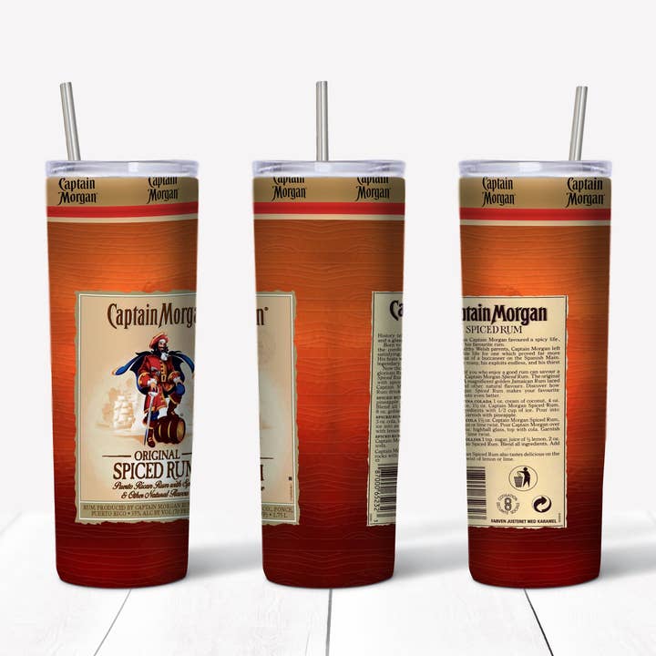 Captain Morgan Straight Tumbler Transfer da 20 once per la vendita all'ingrosso da parte di Rustic Pineapple