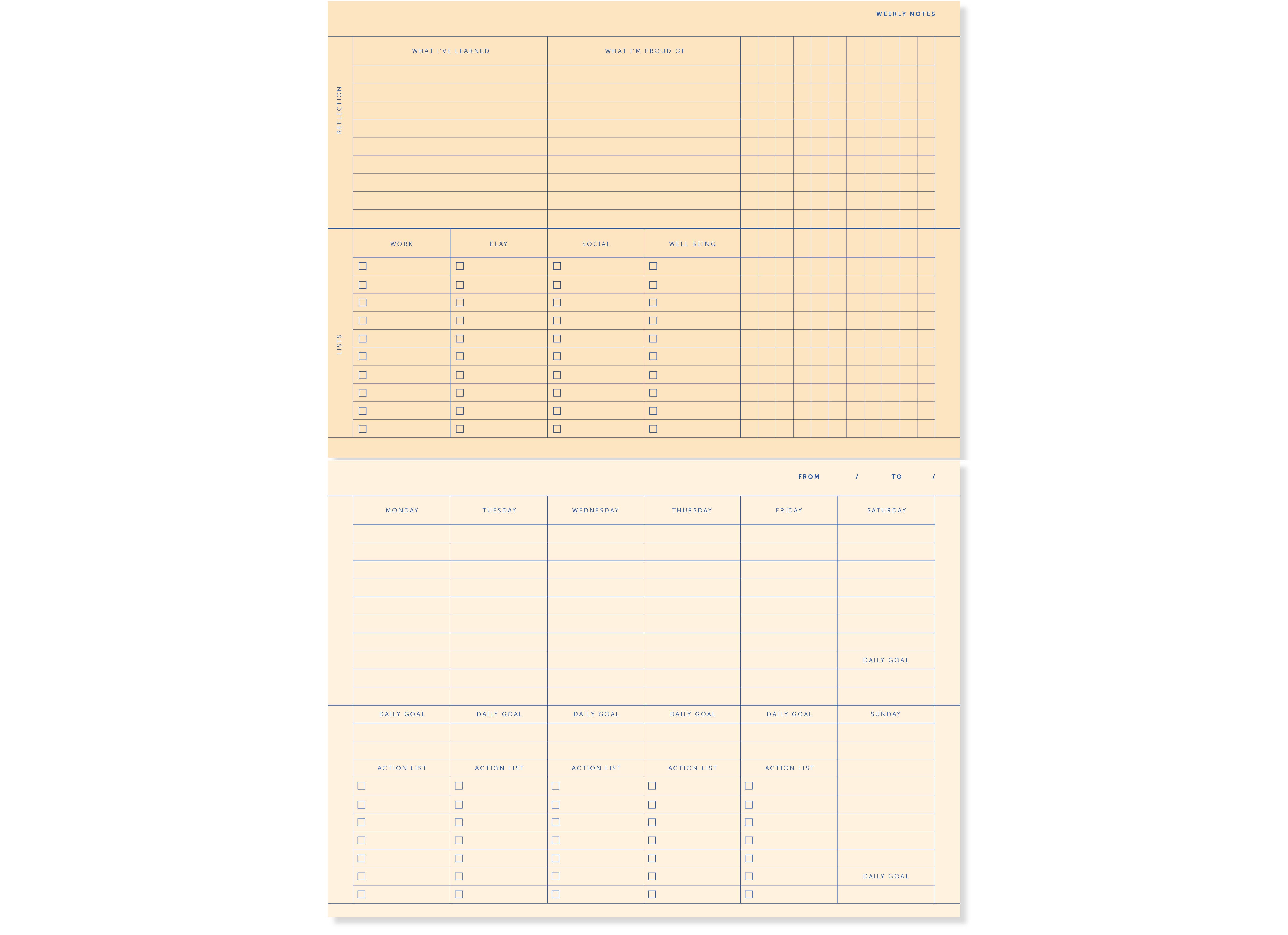 Rose framboise Planificateur hebdomadaire A-Journal - Lavande bleue en vente sur Faire1