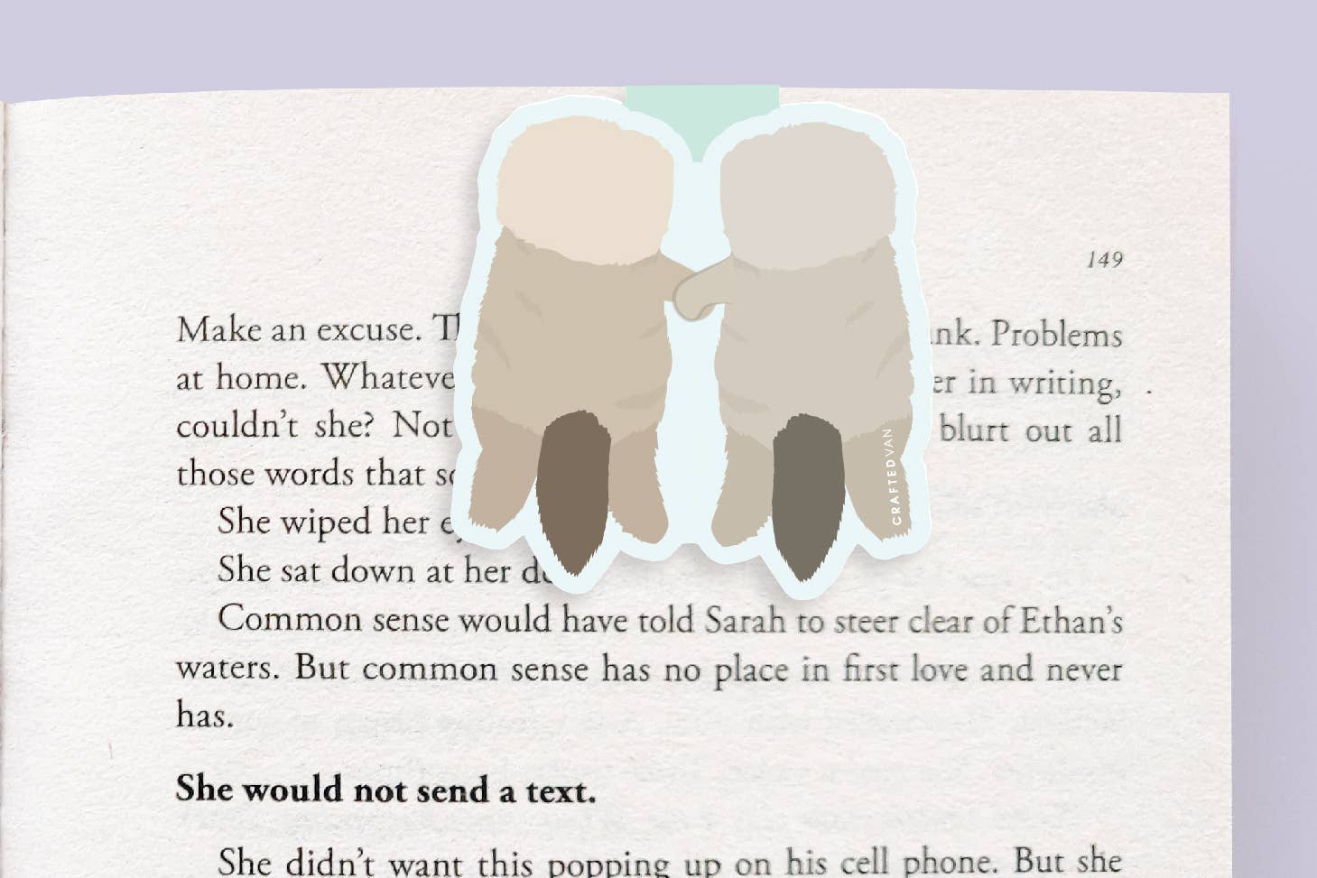 Craftedvan - Wholesale Bookmark - 2 Sea Otters Holding Hands - Jumbo Magnetic Bookmarks1