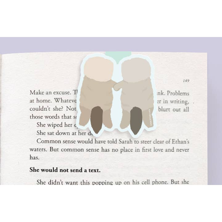 Craftedvan - Wholesale Bookmark - 2 Sea Otters Holding Hands - Jumbo Magnetic Bookmarks1