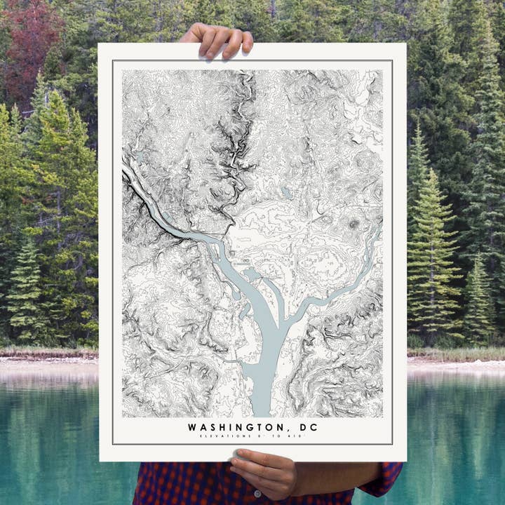 Art topographique de Washington DC pour la vente par Mr City Printing