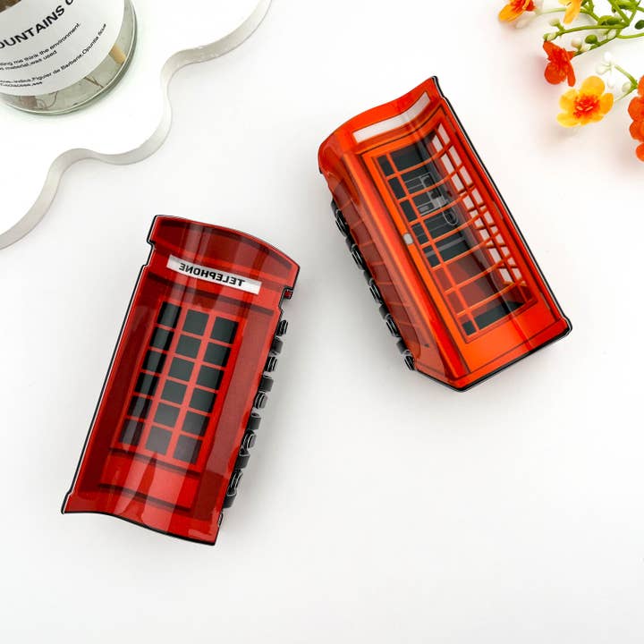 mildstyles - Wholesale Hair clip – Women’s - ☎️ Retro Phone Booth Hair Claw – Creative PVC Clip 📞4