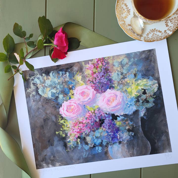 Flower Shop Rose Print "Lighting The Darkness" for wholesale by Glass Muriel