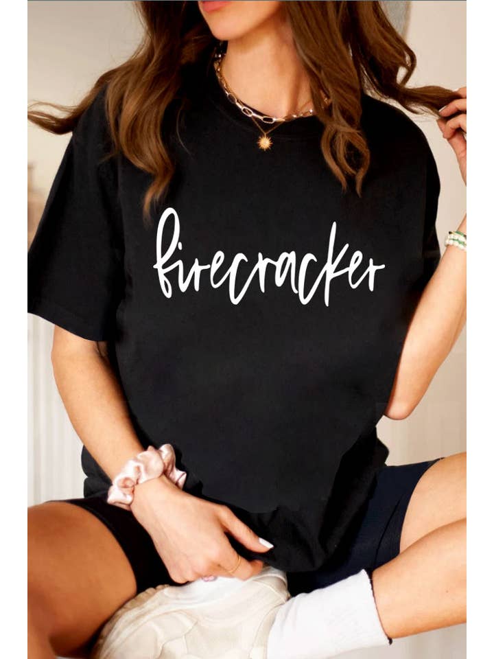 Top Avenue - Wholesale Screen Printed T-Shirt - Women's - Firecracker, 4th of July, Unisex Round Neck T-Shirt