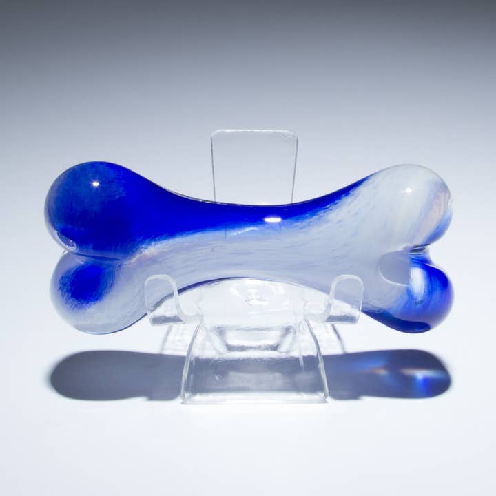 Glass Dog Bone - Royal Blue for wholesale by epiphany studios