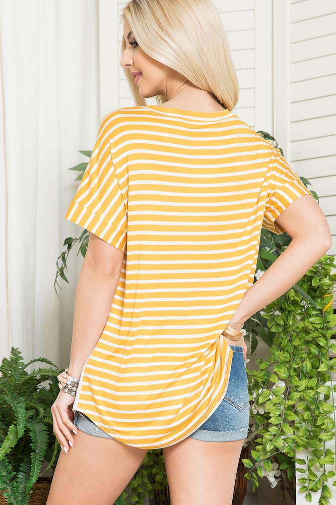 Celeste Clothing - Wholesale Knit Top - Women's - CT33714-PL -Ivory Mustard Contrast Top11