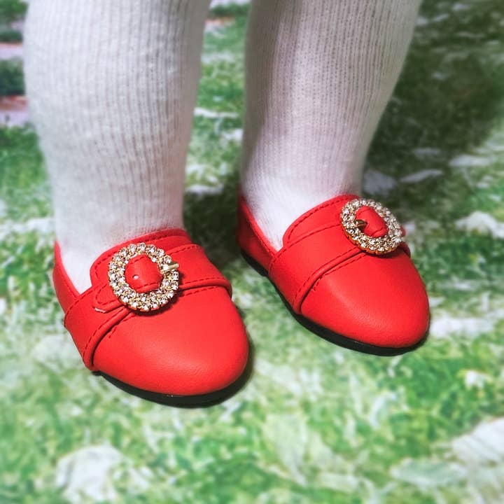 Colonial Historical Shoes in Red for 18 Inch Doll Brands for wholesale by Bbeauty Dolls