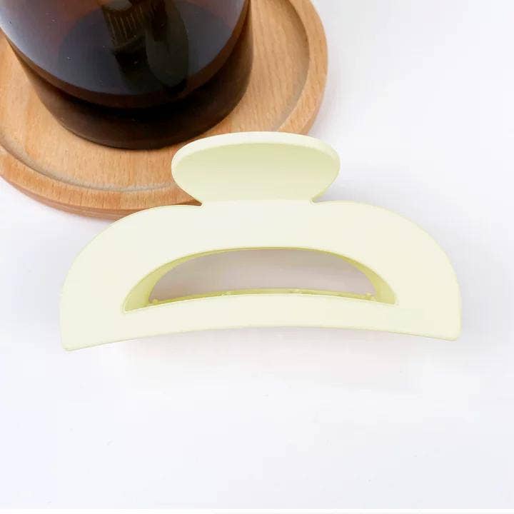 SoapElenGlen - Wholesale Hair Clip - Women's - 3.54" half circle frosted design hair clip3