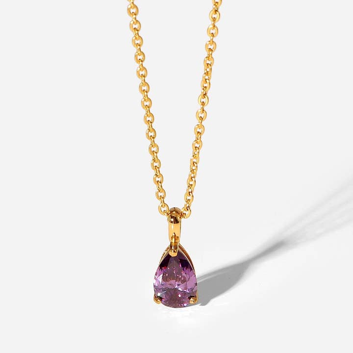 Collar con colgante de amatista provenzal para venta al por mayor de Kriya Veda