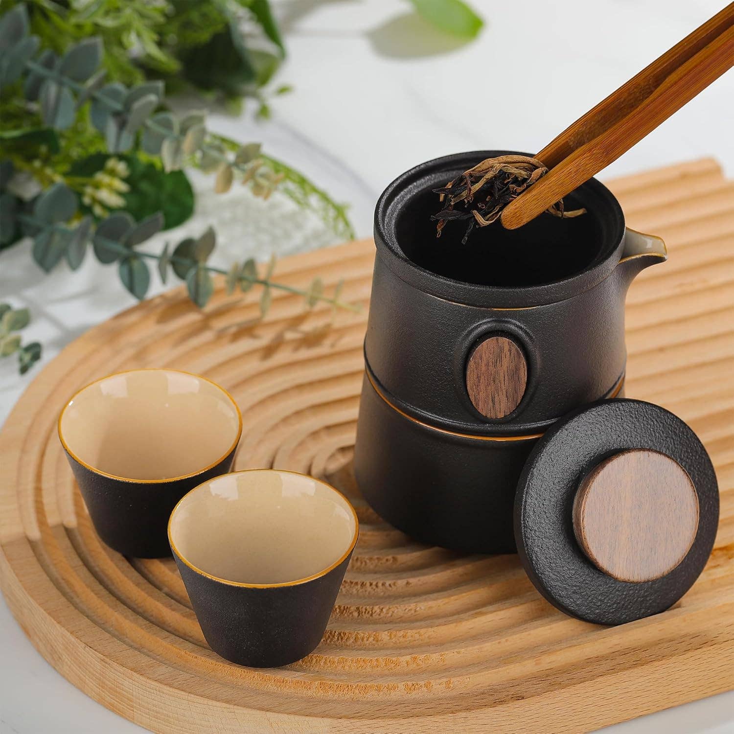 VIGOR - Wholesale Tea Set - Portable Outdoor Ceramic Teapot Set Travel-friendly Porcelai12