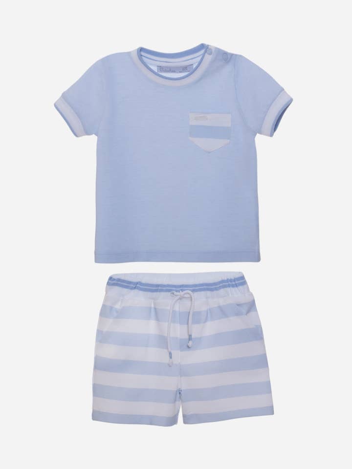 Sæt af hvide og blå striber for engroshandel hos Patachou