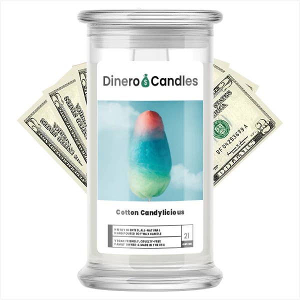 Cotton Candylicious - Dinero Candles for wholesale by JewelryCandles.com