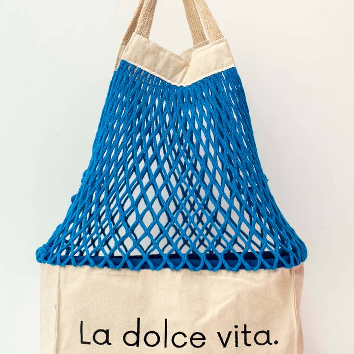 SHOPPINETTE - Wholesale Tote Bag - Women's - Embroidered mesh bag “La Dolce Vita”2
