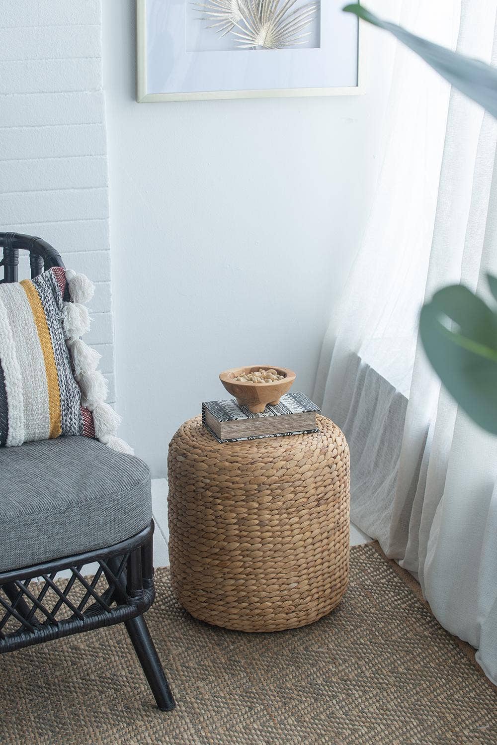 A&B Home Group Inc. - Wholesale Stool - D14.5x14.5" Water Hyacinth Stool 1EA/CTN9