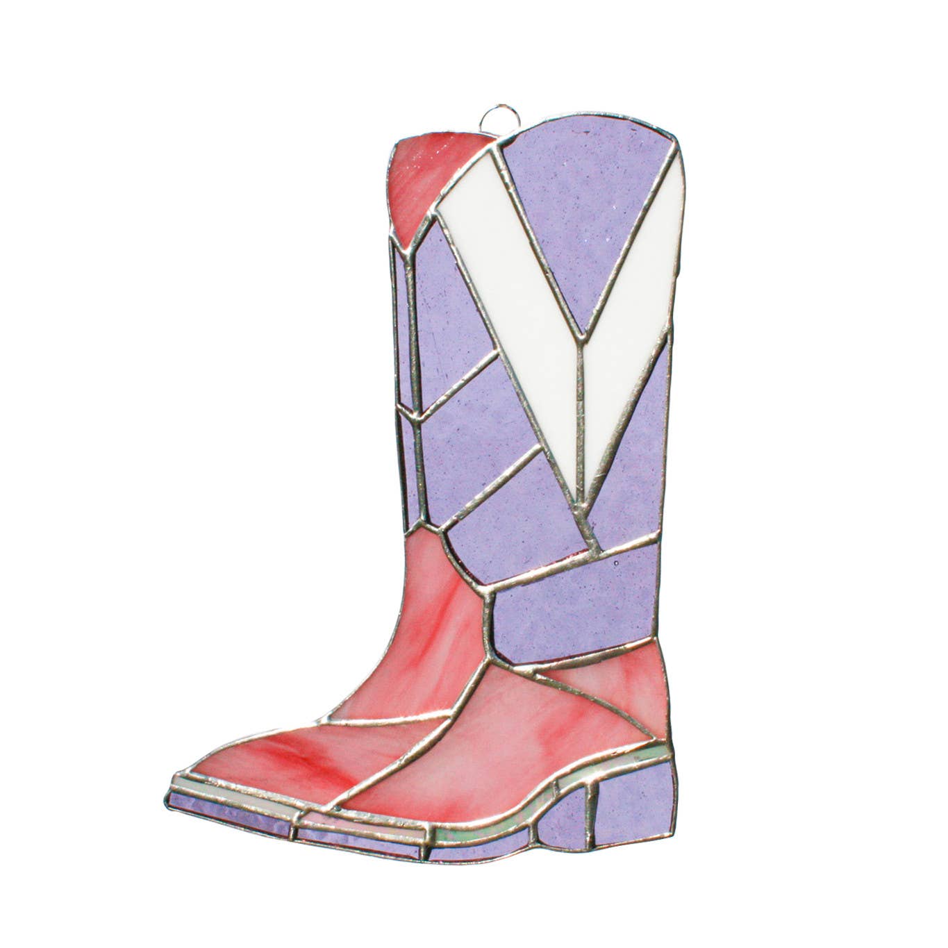 DGE Distribution - Wholesale Stained Glass Panel - Cowboy Boot Stained Glass Suncatcher 8" × 6" – Western Decor3