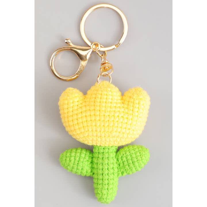 Porte-clés charme sac tulipe au crochet pour la vente par Girly