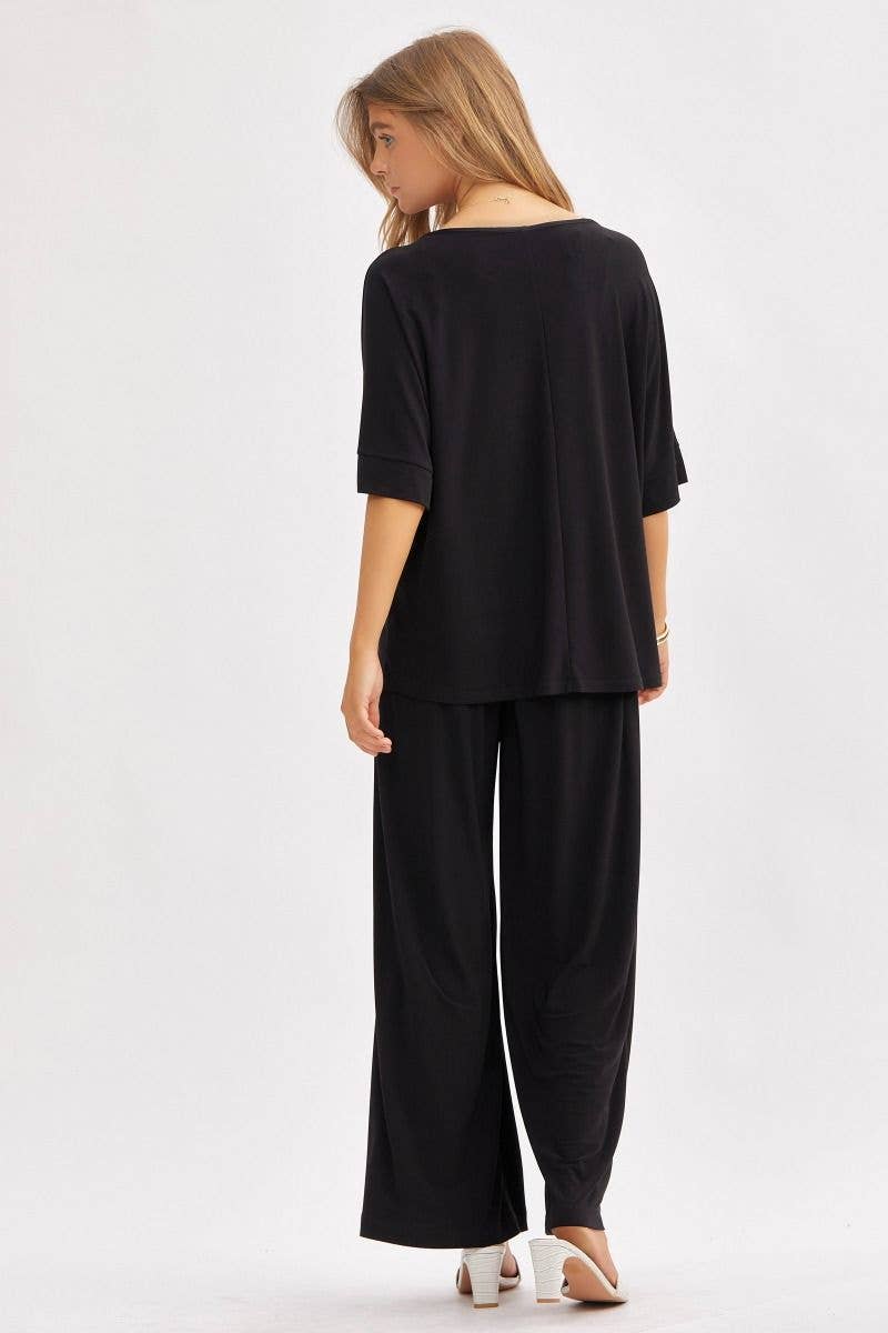 Dear Scarlett - Wholesale Top & Pant Set (NOT Loungewear) - Women's - Stylish Flowy Top + Wide Leg Set TRVSET-CABANA14