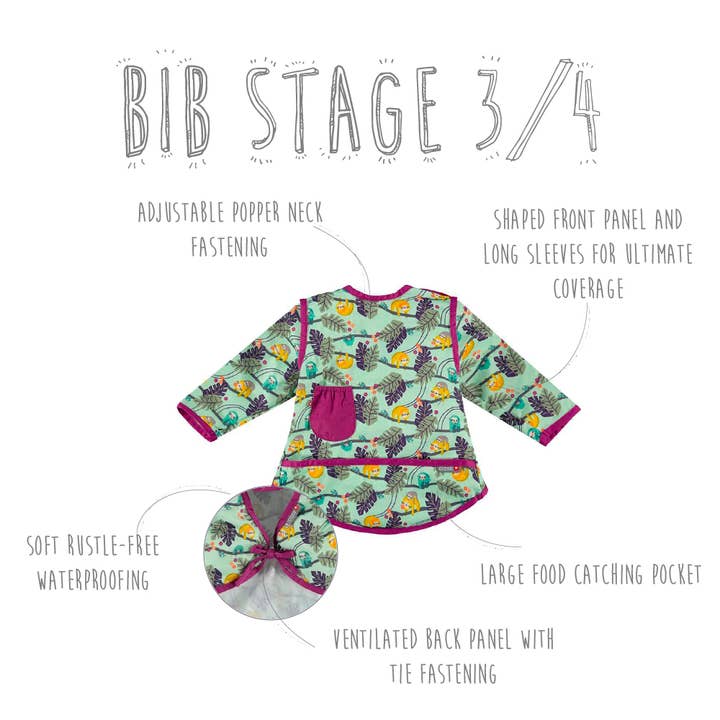 Close – wholesale Bib – Baby – Close Pop-in Long-sleeved Waterproof Coverall Weaning Bib6