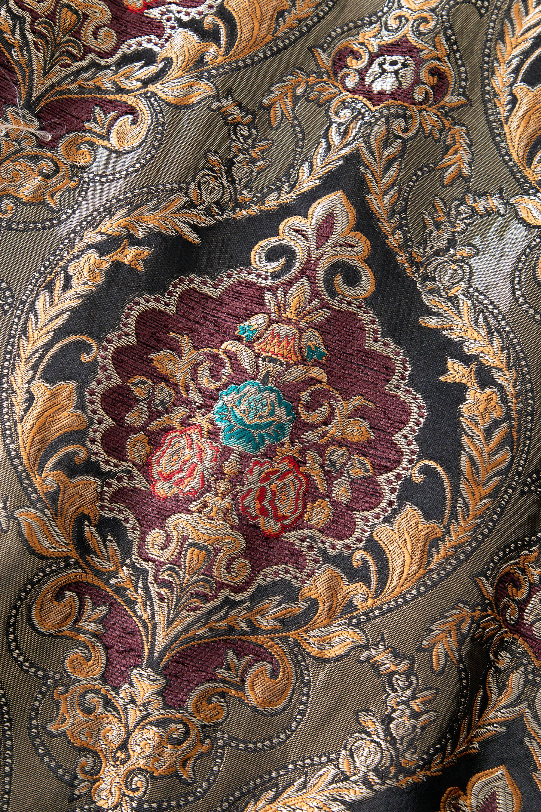 Color as pictures CT177Y Luxury Embroidered Beaded Jacquard Vintage Long Coat for wholesale on Faire12