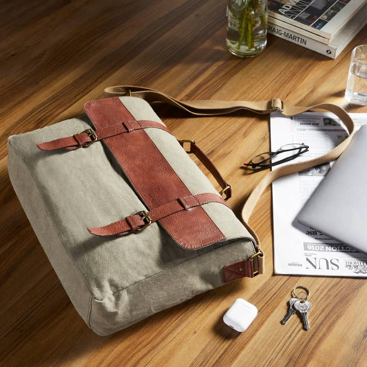 Mona B. - Wholesale Messenger Bag - Women's - Wanderer Up-Cycled Canvas Women's Messenger Bag