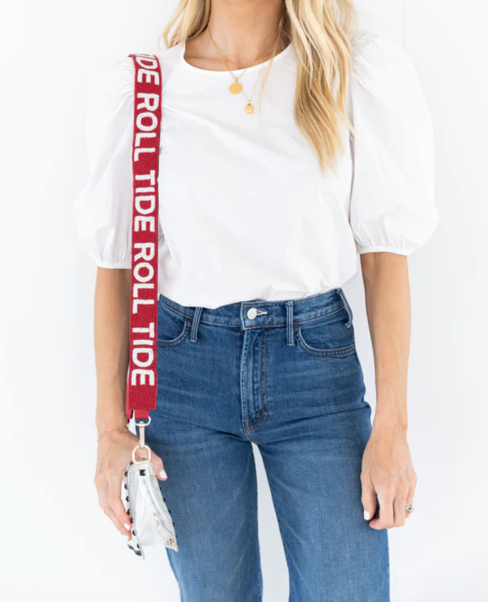 College Dayz Merch - Wholesale Bag Strap - Women's - Alabama Beaded Purse Strap | Roll Tide Beaded Purse Strap0