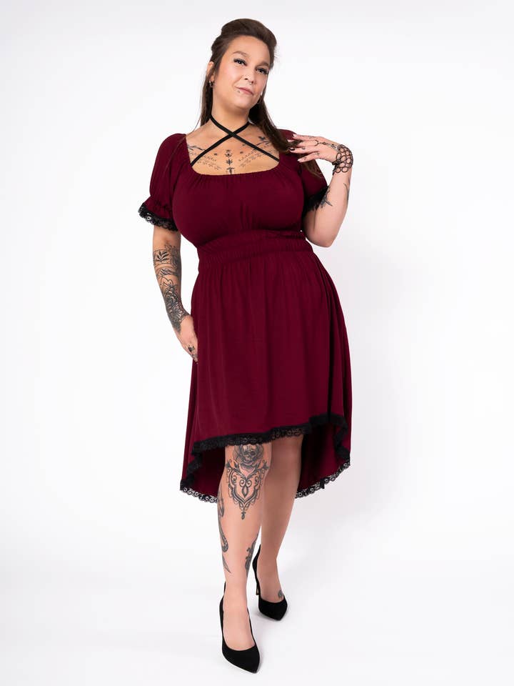 Vestido Temple Of Love - borgonha por atacado de Putré-Fashion