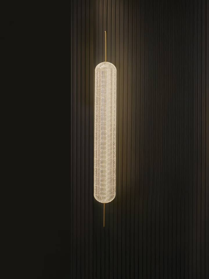 Sofia Acrylic Transparent Antique Glass Led Pendant Light Chandelier 100 Cm | Modern Decorative Lighting For Homes & Hotels for wholesale by HEKA LIGHTING & TRADING LTD