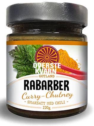 Rabarber & Curry Chutney med Chili 220g för wholesale av Överstekvarn Chili Gotland