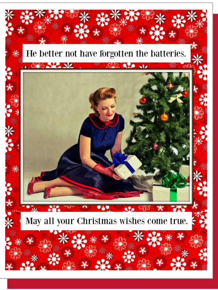 Batterie - Biglietto di auguri natalizio per la vendita all'ingrosso da parte di Ümlaut Brooklyn