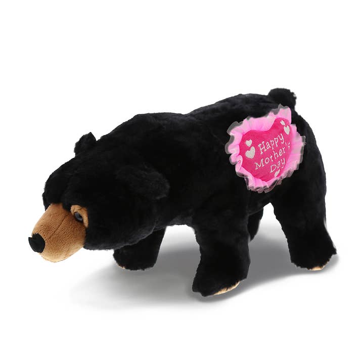 Super Soft Plush Mother's Day Heart Black Bear for wholesale by Cota Global