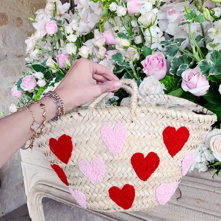 Pathiya - Wholesale Beach Bag - Wedding Heart straw basket,bridal shower bags, beach bags