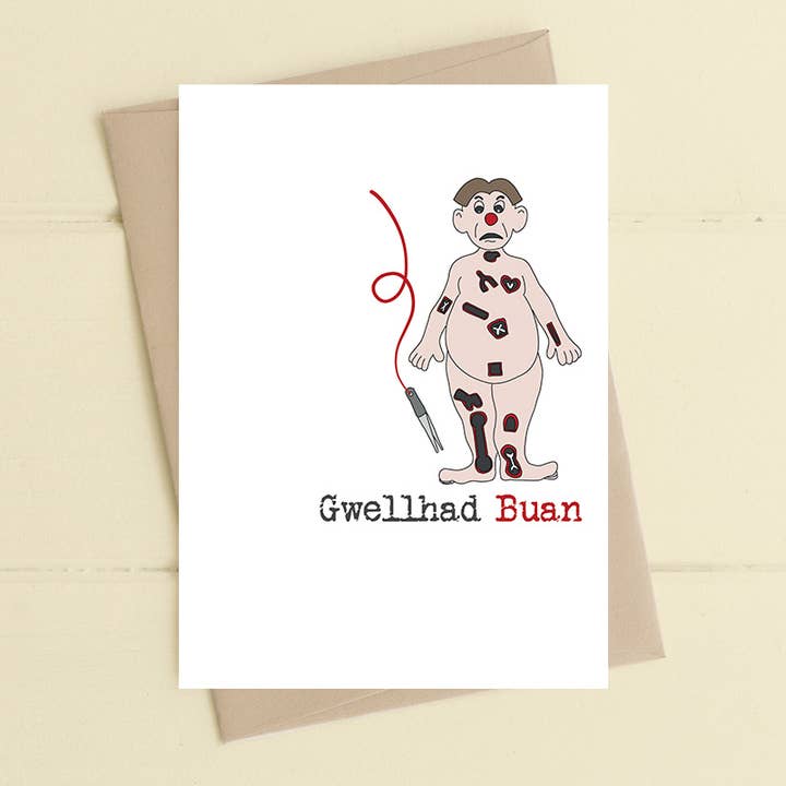 Operazione Gwellhad Buan (Pronta Guarigione) Carta WELSH per la vendita all'ingrosso da parte di Dandelion Stationery
