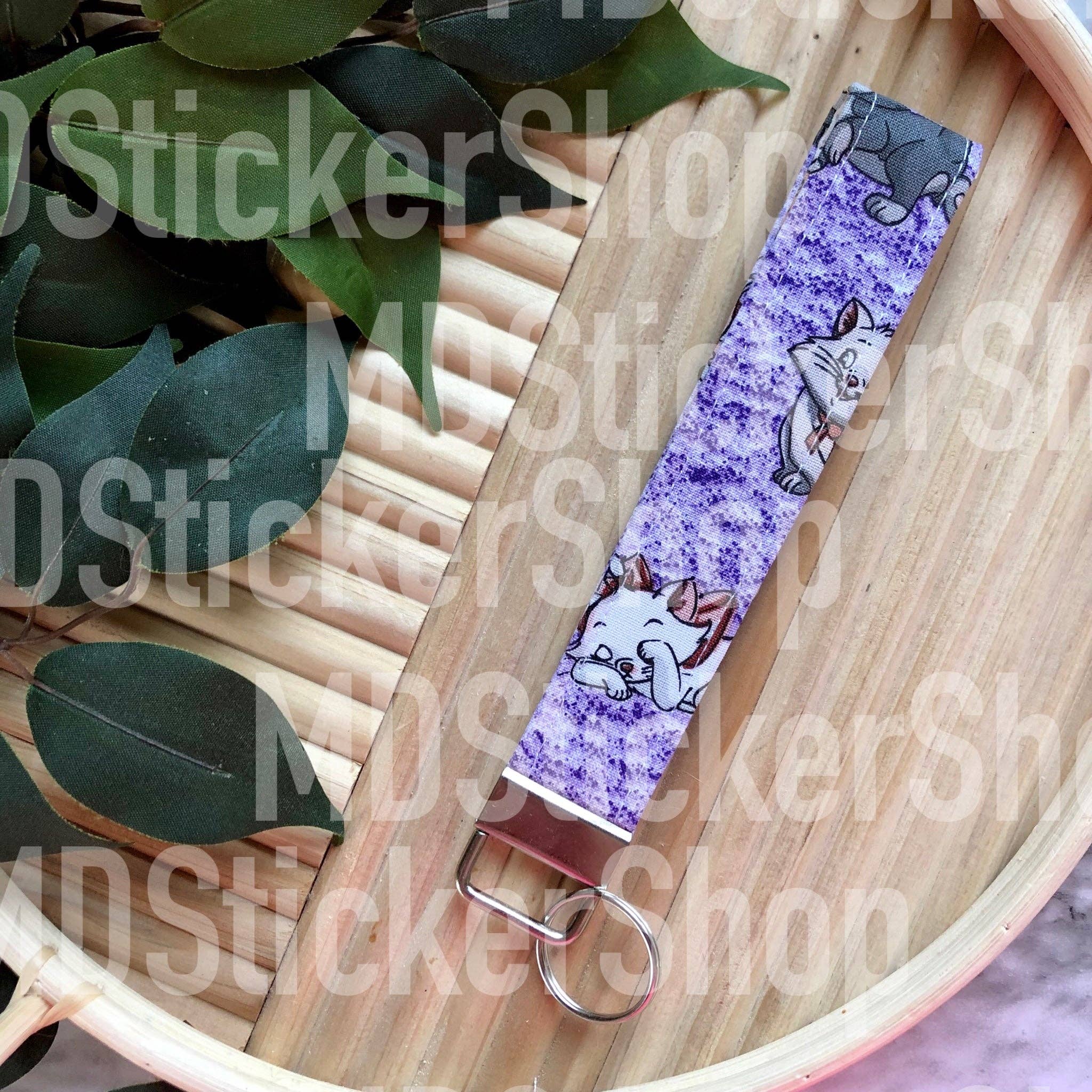 MDStickerShop - Vente Porte-clés – femme - Porte-clés en tissu imprimé Cartoon Kitty0