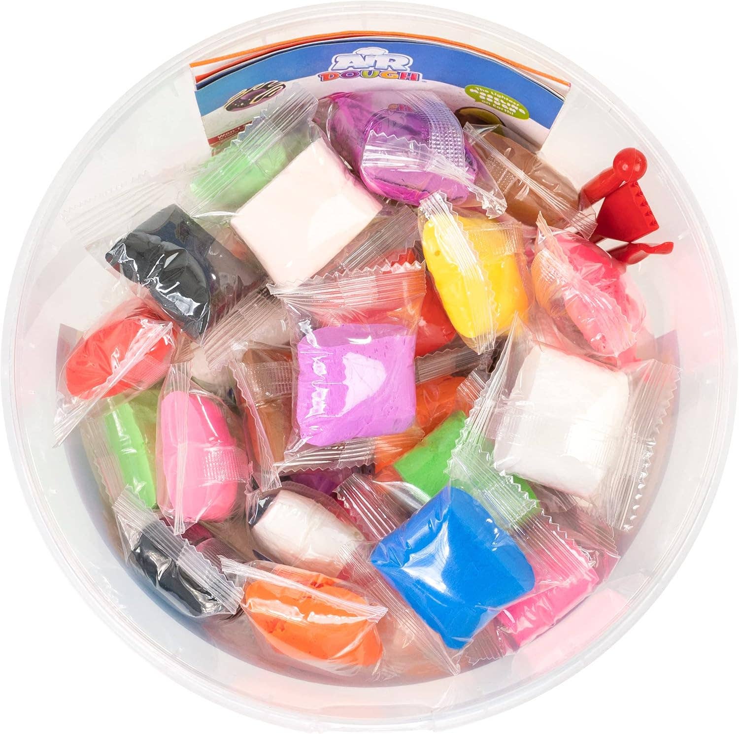 Scentco, Inc - Vente Pâte ingénieuse/slime – enfant - Air Dough - 60 sacs d'argile colorée et séchée à l'air dans un seau6