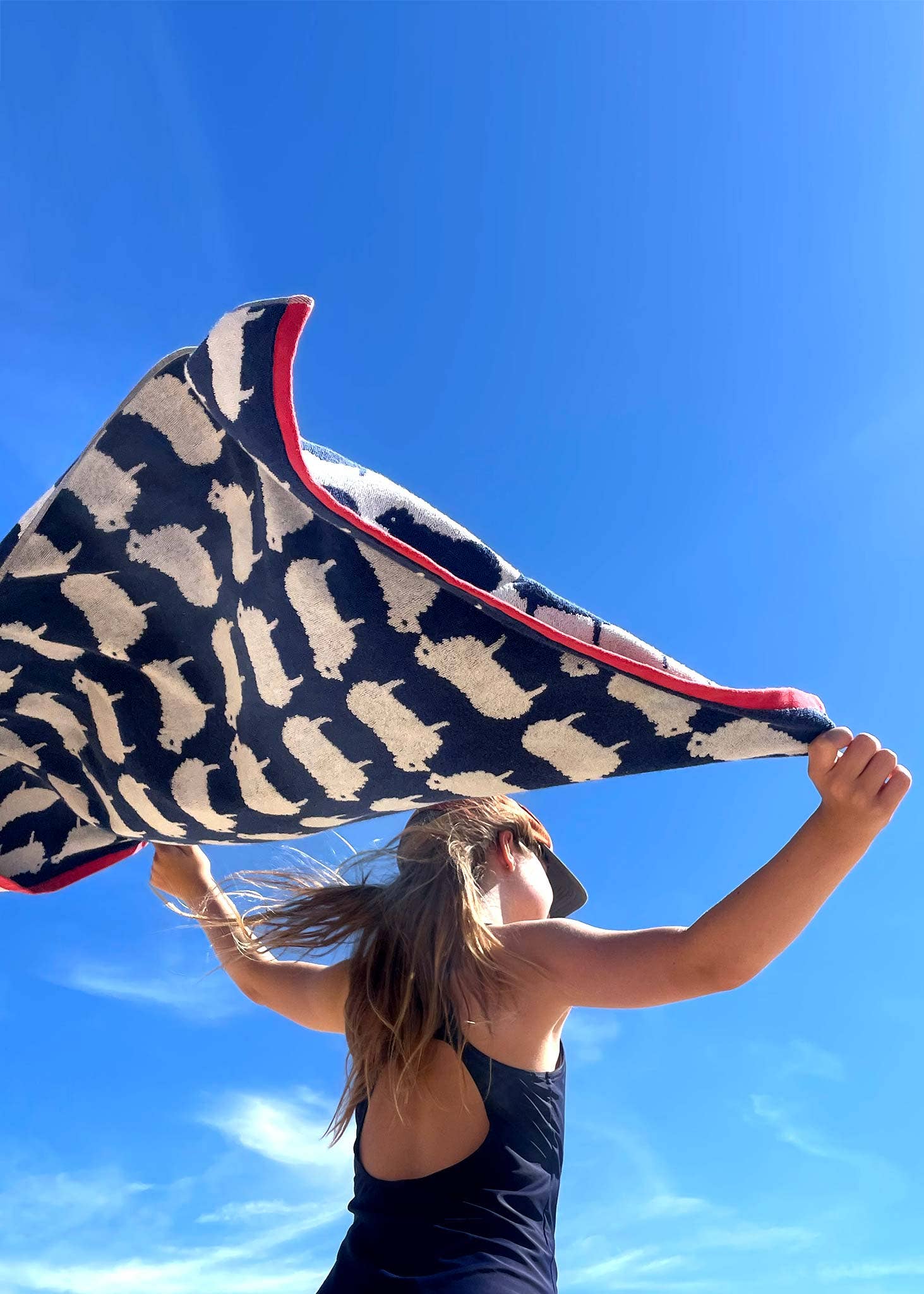 Anorak - Wholesale Bath Towel - Kissing Sheep Organic Cotton Towels1