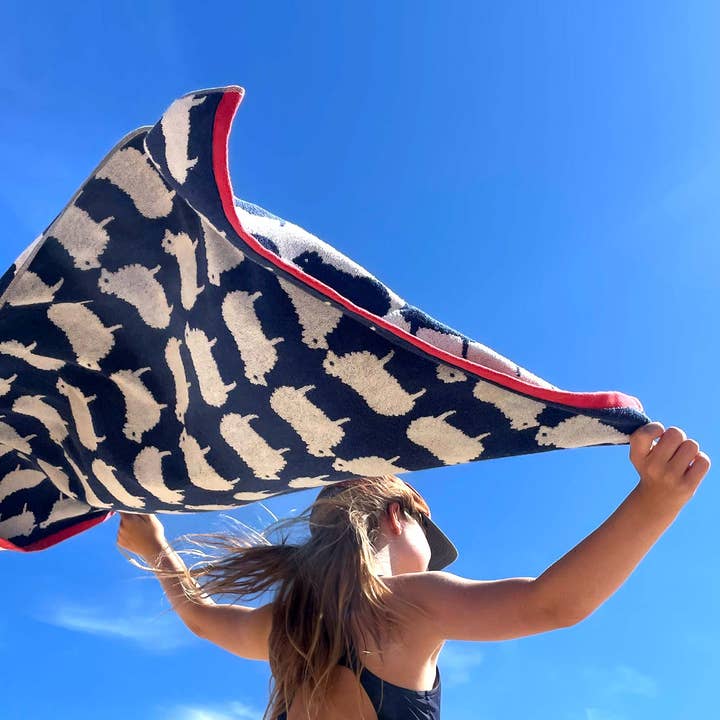 Anorak - Wholesale Bath Towel - Kissing Sheep Organic Cotton Towels1