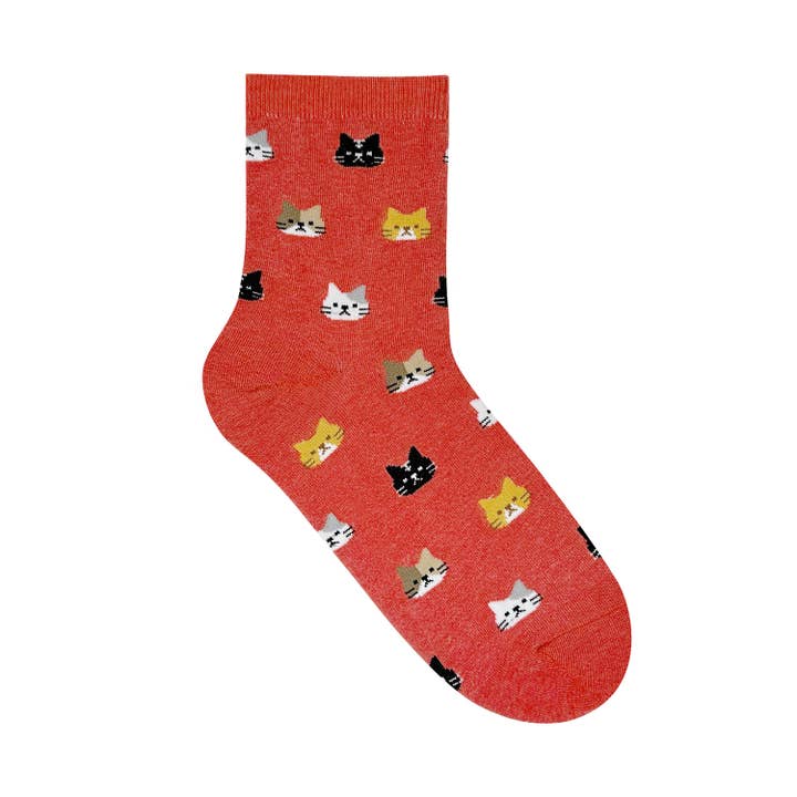 7DAYSSOCKS – Engroshandel Strømper - Dame – Kvinders Crew Cat Friends Strømper