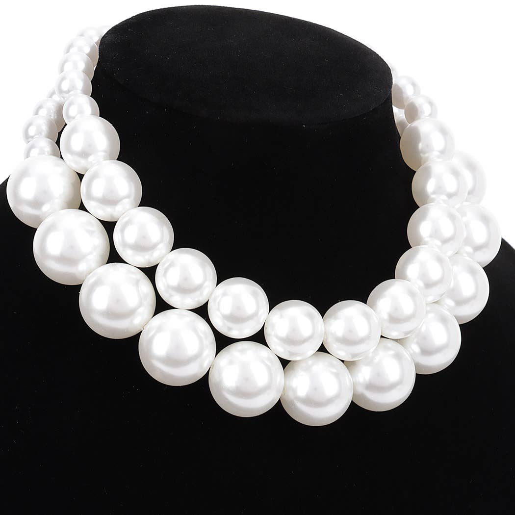 CR Halsketting met meerdere kleuren imitatieparels voor groothandel op Faire1