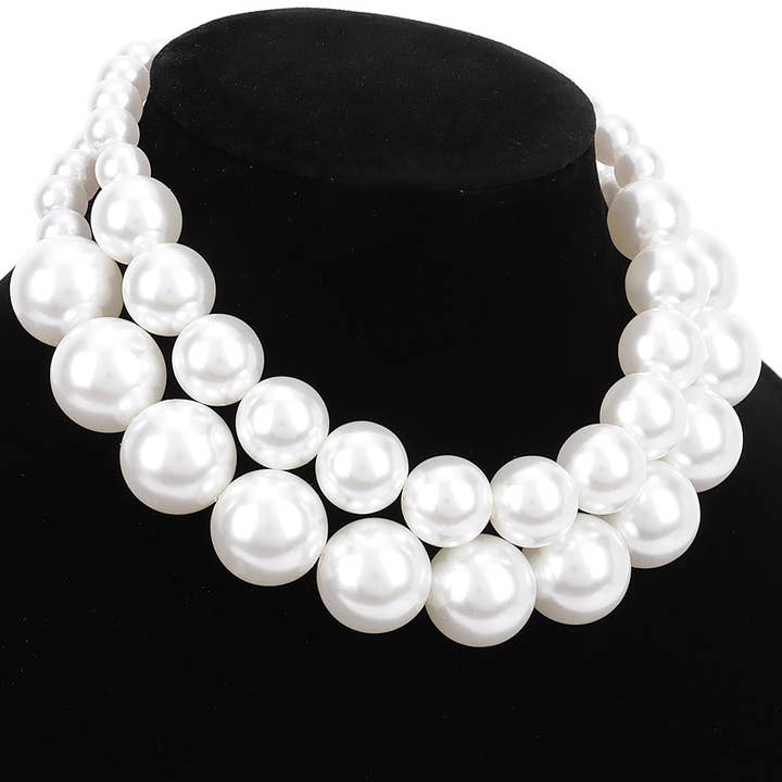 CR Halsketting met meerdere kleuren imitatieparels voor groothandel op Faire1