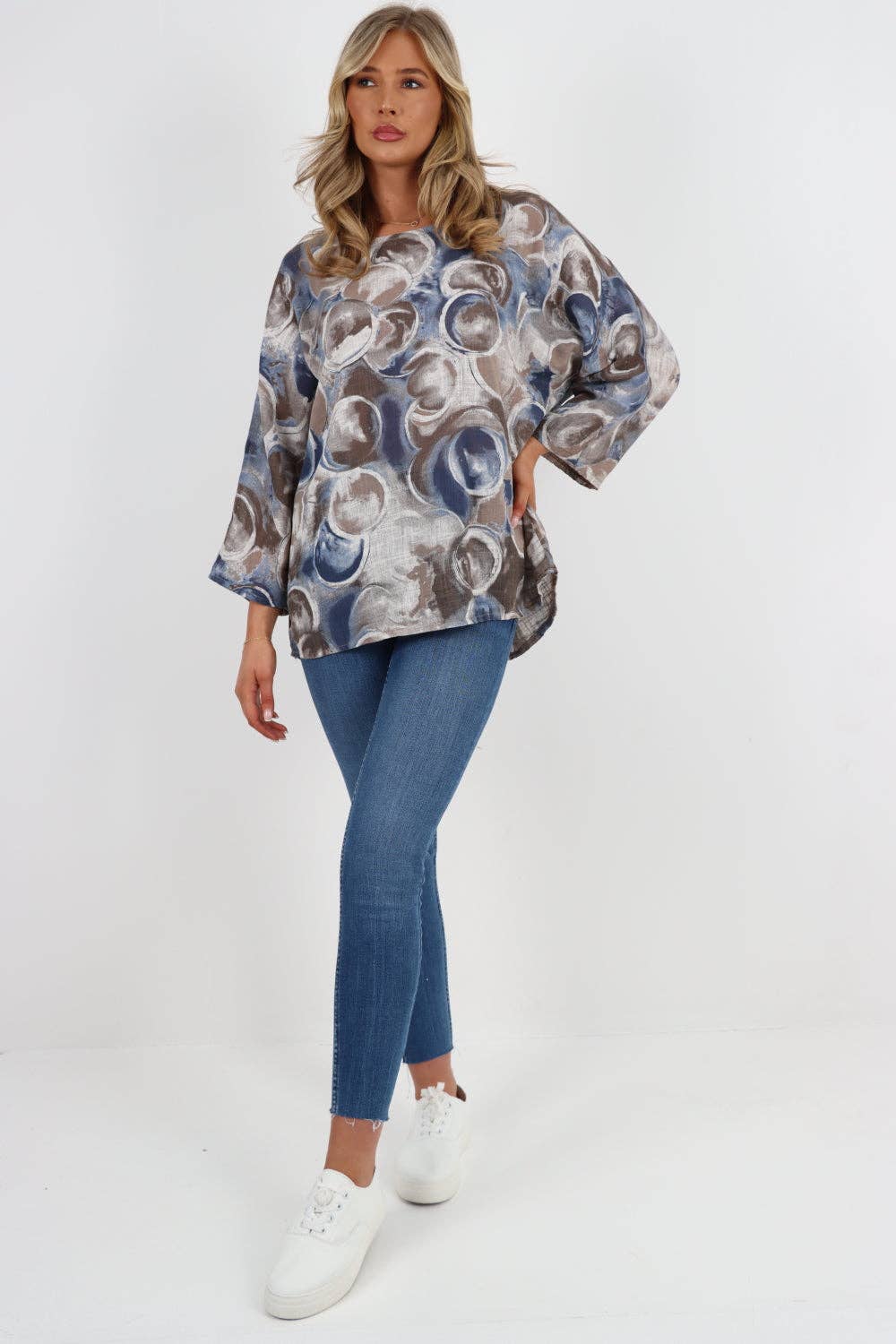 Miss Bold – wholesale Blouse – Women’s – Italian Circle Print Cotton Top16