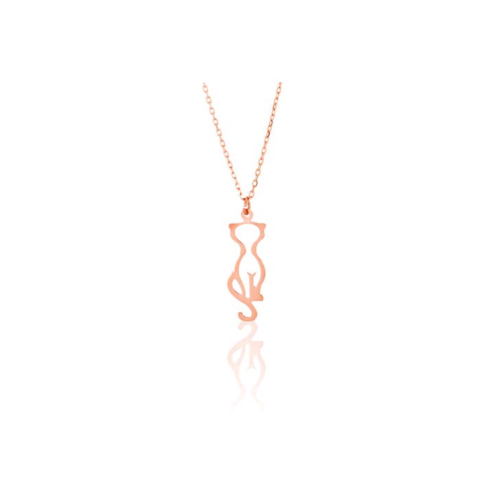 Halskette mit Katzenanhänger aus 925 Sterlingsilber für den Großhandel von Azuris Silver